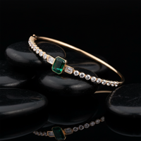 Sleek Shine Diamond Bangle Bracelet in 14K Yellow Gold