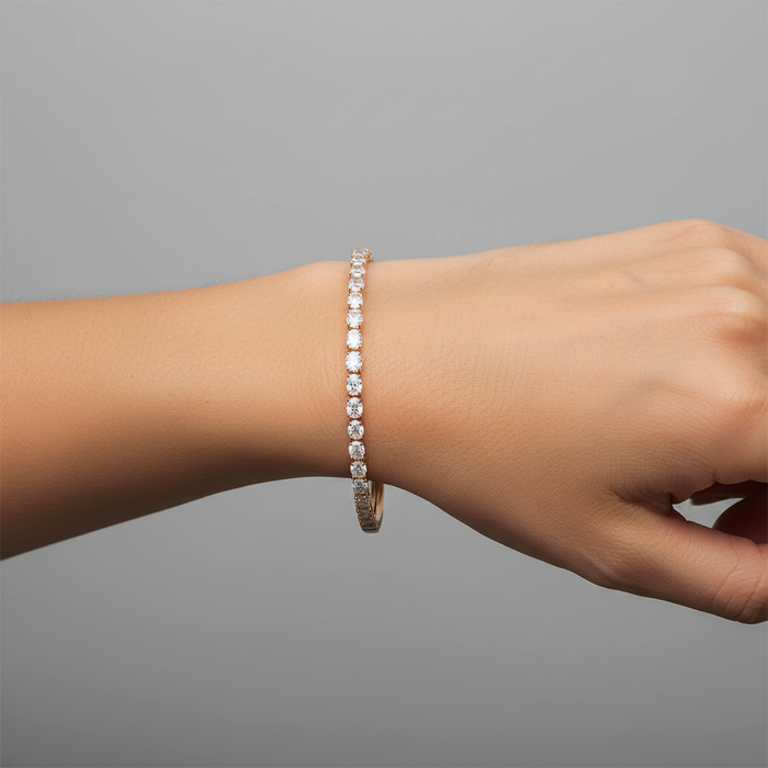 Horizon Diamond Bangle in 14K Gold