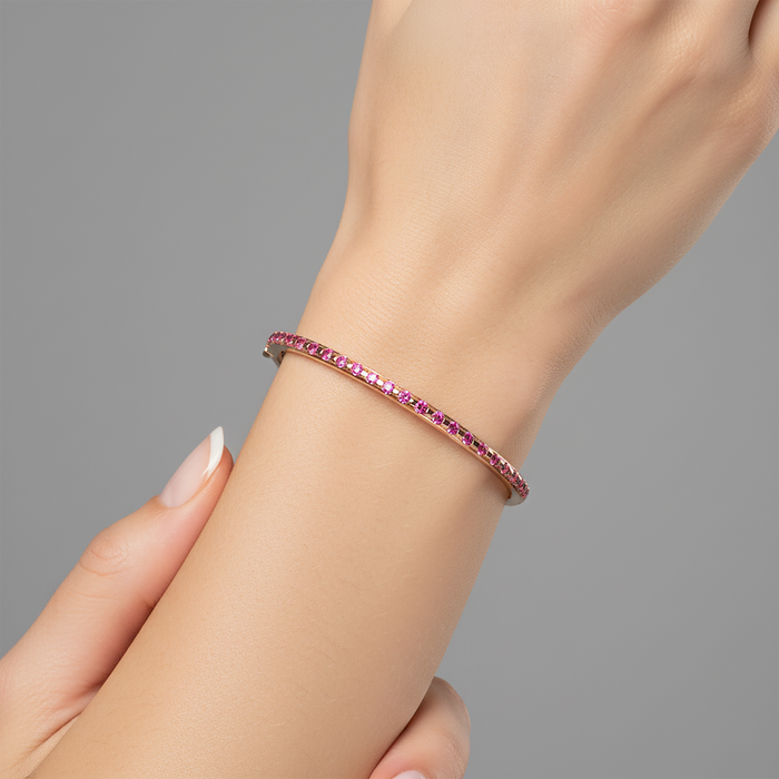 Radiant Elegance Bangle Bracelet in 14K Yellow Gold