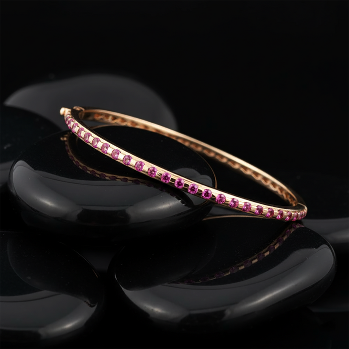 Radiant Elegance Bangle Bracelet in 14K Yellow Gold