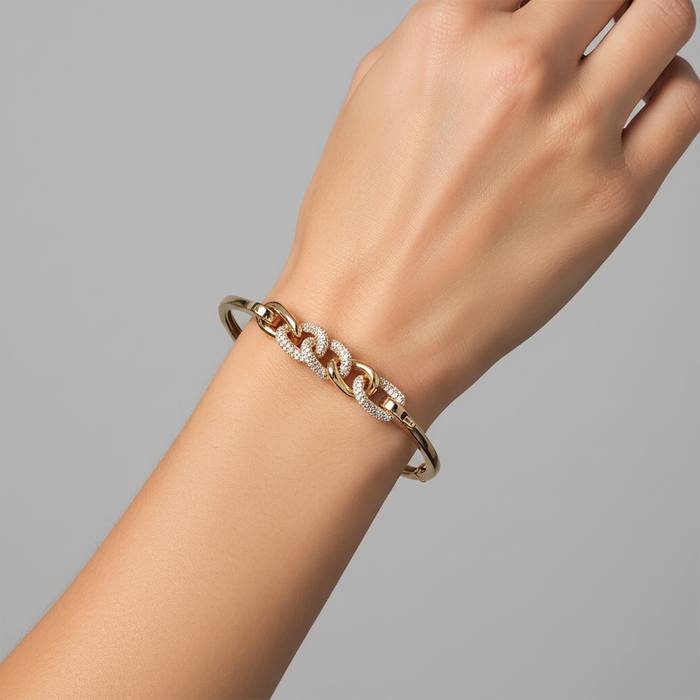 Slim Bangle Pink Sapphire Bangle Bracelet in 14K Rose Gold