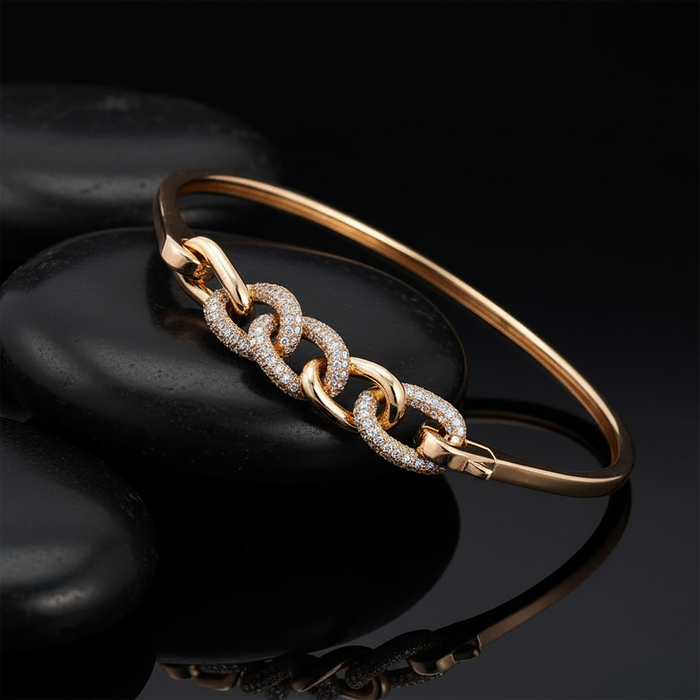 Slim Bangle Pink Sapphire Bangle Bracelet in 14K Rose Gold