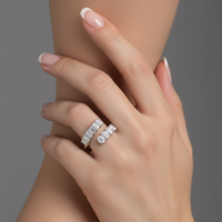 Mesmerizing Shine Emerald Open Wrap Ring in 14K Yellow Gold