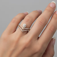 Sculpted Diamond Solitaire Ring in 14K Yellow Gold
