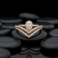 Sculpted Diamond Solitaire Ring in 14K Yellow Gold