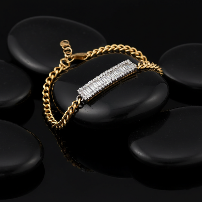 Royal Golden Diamond Link Bracelet in 14K Yellow Gold