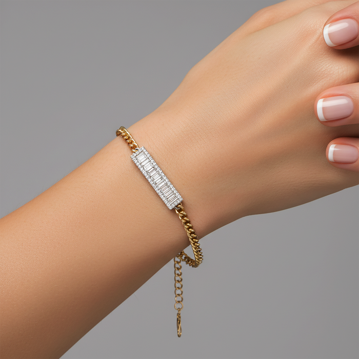 Royal Golden Diamond Link Bracelet in 14K Yellow Gold