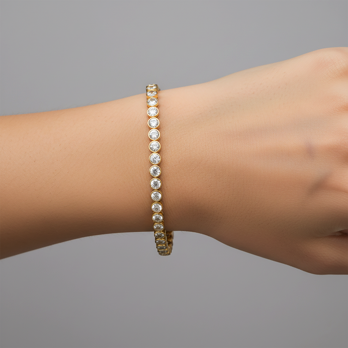 Round Diamond Tennis Bracelet in 14K Yellow Gold