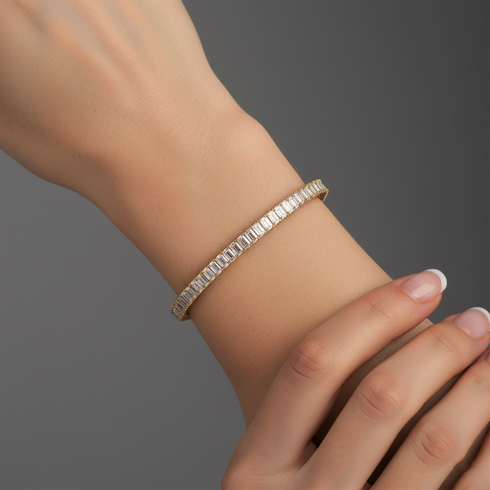 Refined Brilliance Diamond Tennis Bracelet in 14K Yellow Gold
