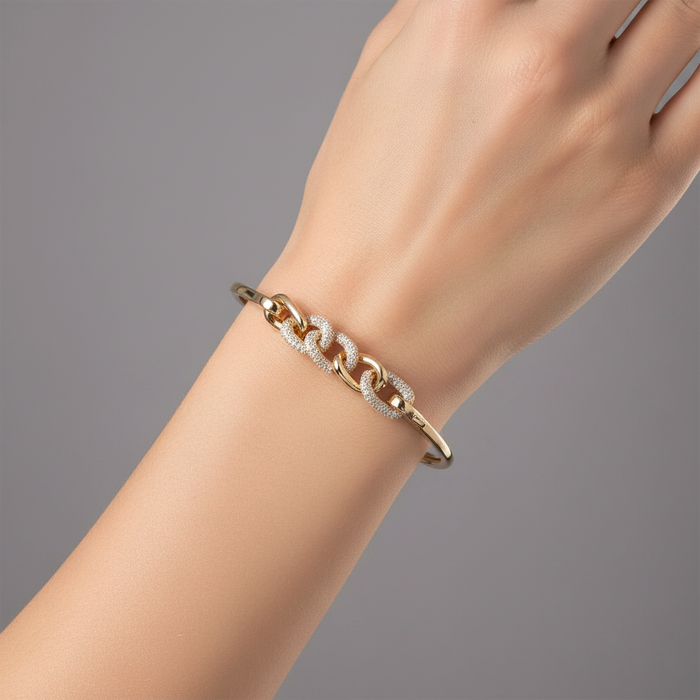 Slim Bangle Pink Sapphire Bangle Bracelet in 14K Rose Gold