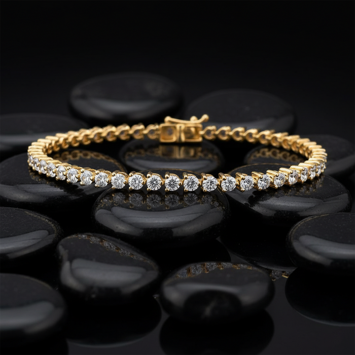 Tanzanite Brilliance Tennis Bracelet in 14K Yellow Gold
