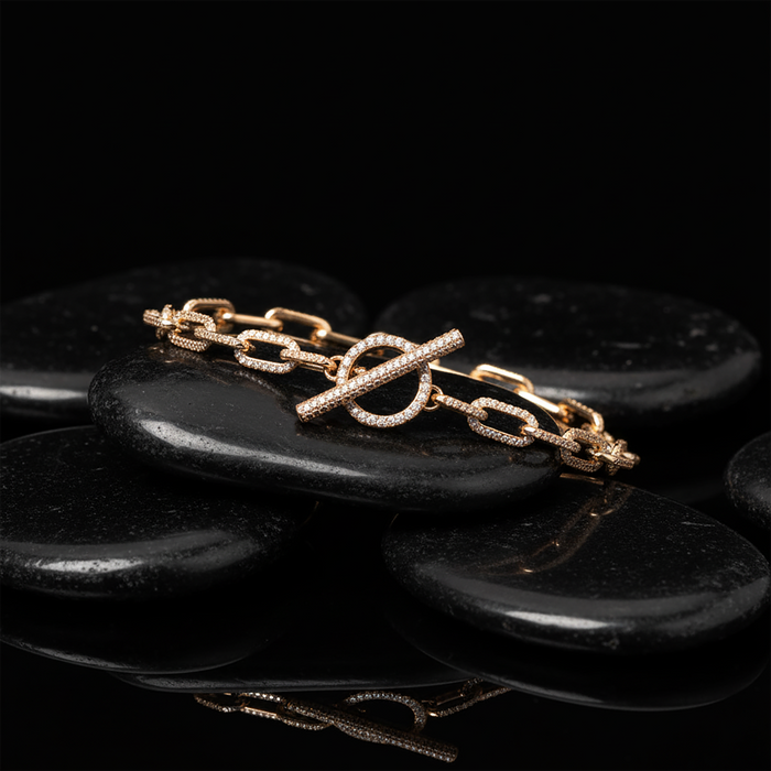 Pure Luster Link Band Bracelet in 14K Yellow Gold