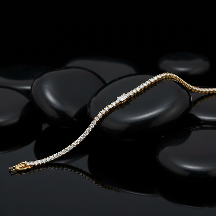 Pure Grace Sapphire Tennis Bracelet in 14K Yellow Gold