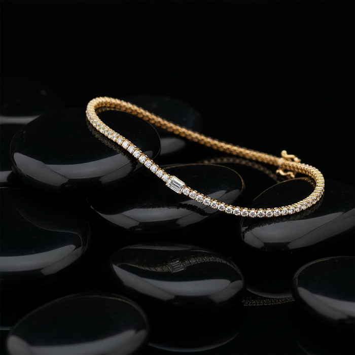 Pure Grace Sapphire Tennis Bracelet in 14K Yellow Gold