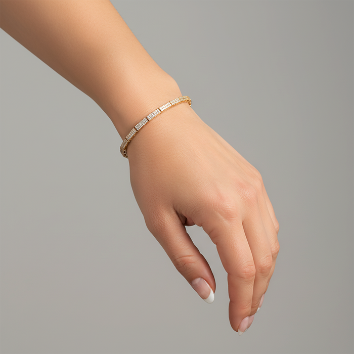 Polished Diamond Tennis Bracelet in 14K Yellow Gold
