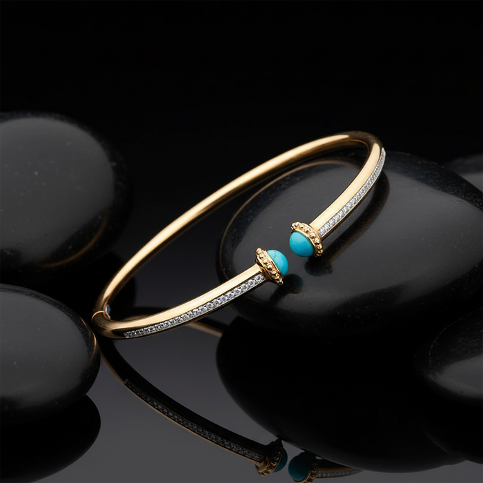 Petal Shine Bangle Bracelet in 14K Yellow Gold