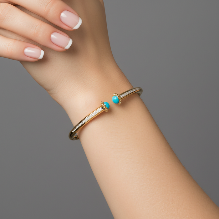 Petal Shine Bangle Bracelet in 14K Yellow Gold