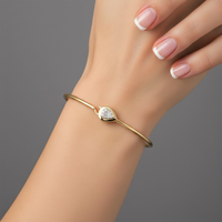 Baguette Diamond Bangle Bracelet in 14K Yellow Gold