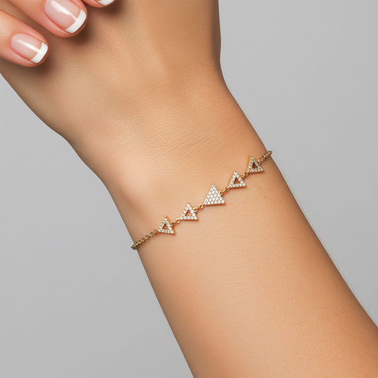 Opalescent Charm Diamond Bangle Bracelet in 14K Yellow Gold