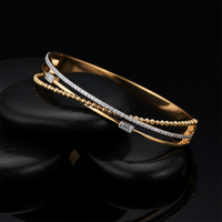 Baguette Diamond Bangle Bracelet in 14K Yellow Gold