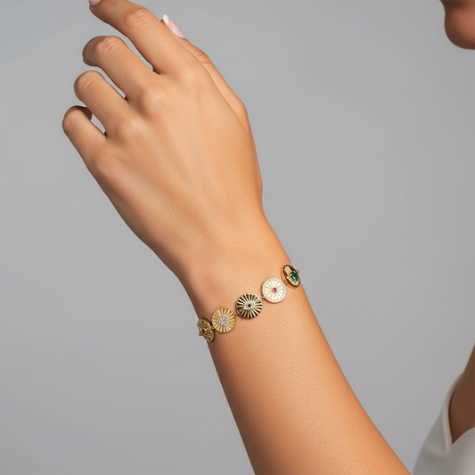 Majestic Diamond Vintage Charm Bracelet in 14K Yellow Gold