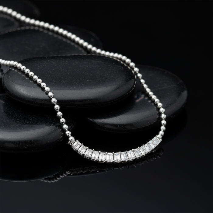 Carat Baguette 18K Round Chain Statement Necklace