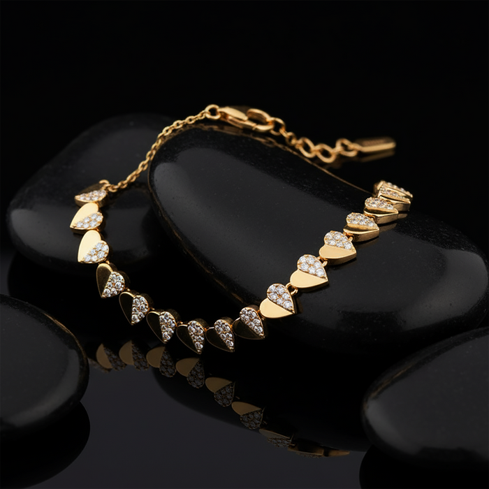 Lustrous Bliss Diamond Charm Bracelet in 14K Yellow Gold