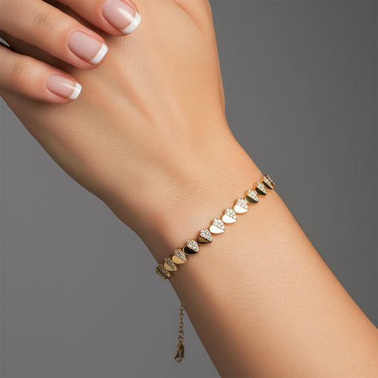 Lustrous Bliss Diamond Charm Bracelet in 14K Yellow Gold