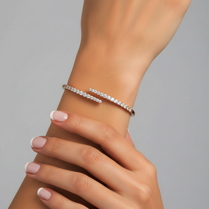 Infinity Flare Cuff Bangle Bracelet in 14K Yellow Gold