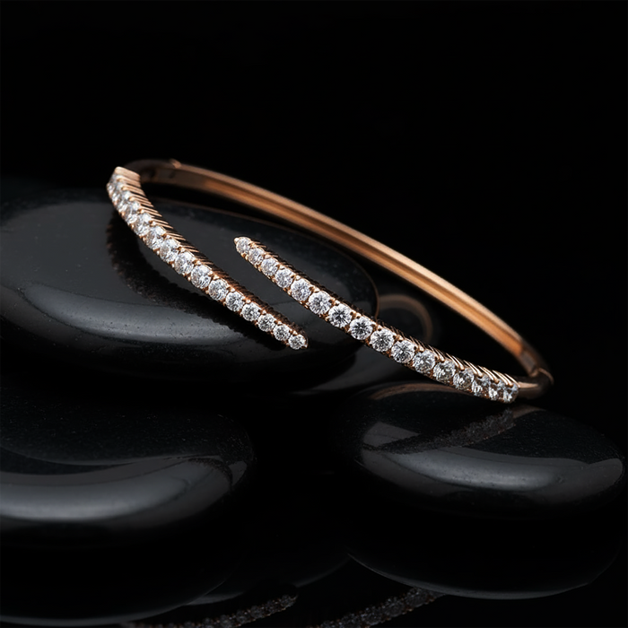 Infinity Flare Cuff Bangle Bracelet in 14K Yellow Gold
