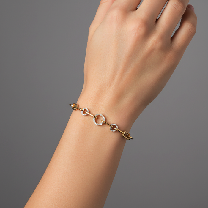 Infinite Diamond Link Bracelet in 14K Yellow Gold