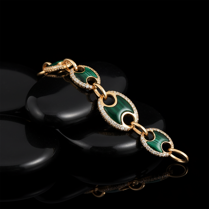 Ocean Mist Diamond Link Bracelet in 14K Yellow Gold