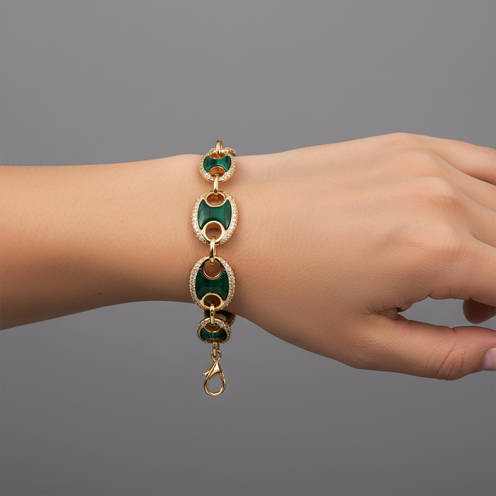 Ocean Mist Diamond Link Bracelet in 14K Yellow Gold
