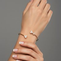 Nova Whisper Cuff Bangle Bracelet in 14K Yellow Gold