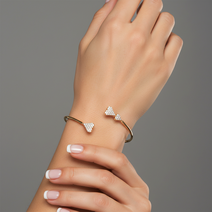 Nova Whisper Cuff Bangle Bracelet in 14K Yellow Gold