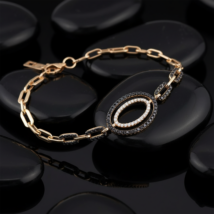 Morning Star Diamond Link Bracelet in 14K Yellow Gold