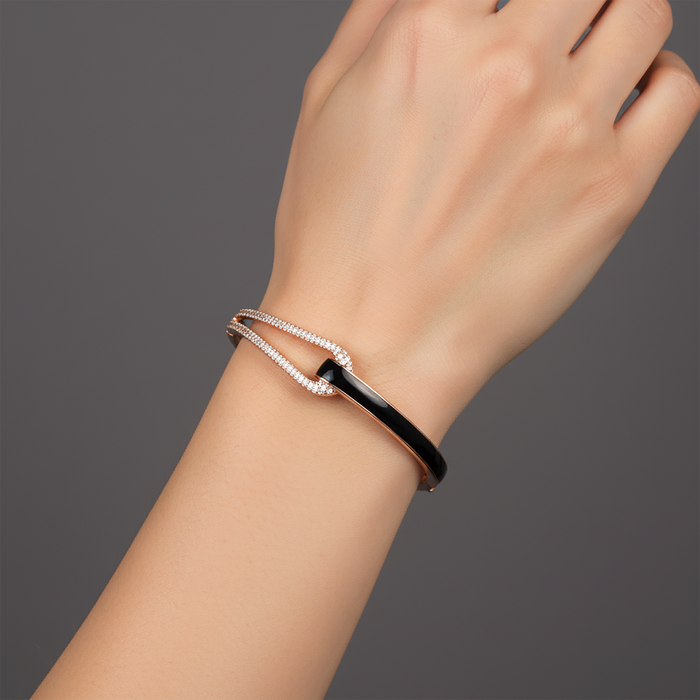 Morning Clip Diamond Bangle Bracelet in 14K Yellow Gold