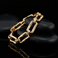 Baguette Rectangular Link Bracelet in 14K Yellow Gold
