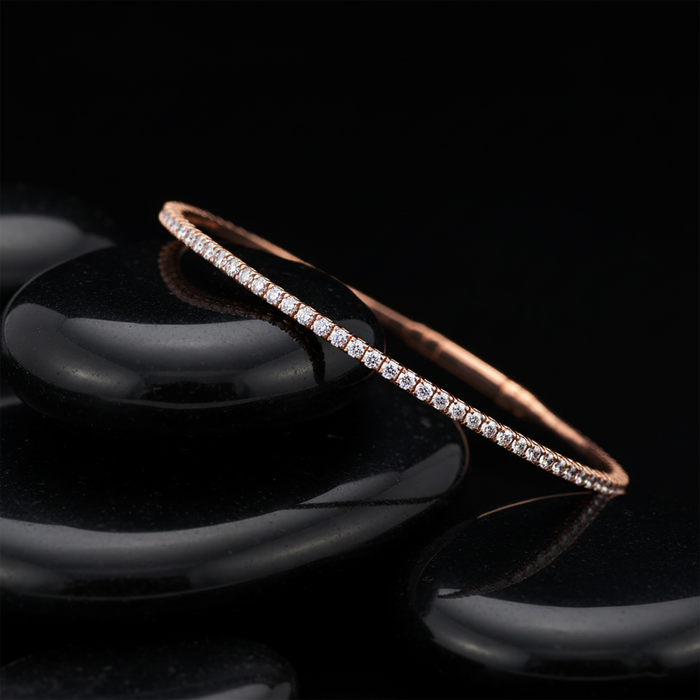 Pear Cut Diamond Cuff Bracelet in 14K Yellow Gold