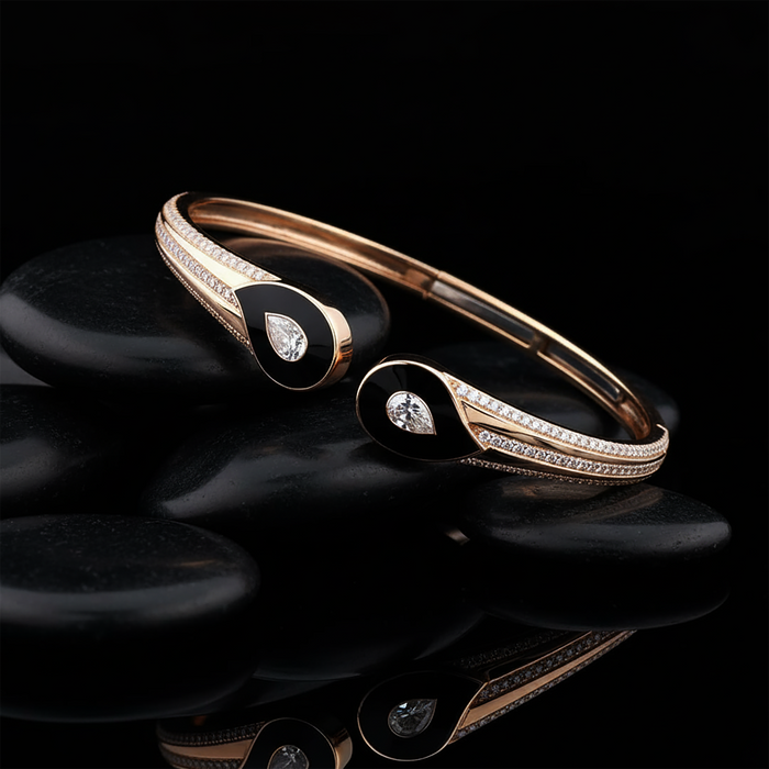 Heritage Shine Diamond Bangle Bracelet in 14K Yellow Gold