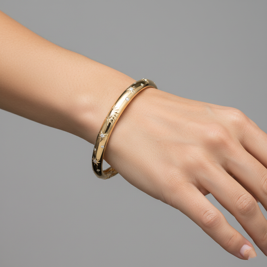 Golden Meadow Bangle Bracelet in 14K Yellow Gold