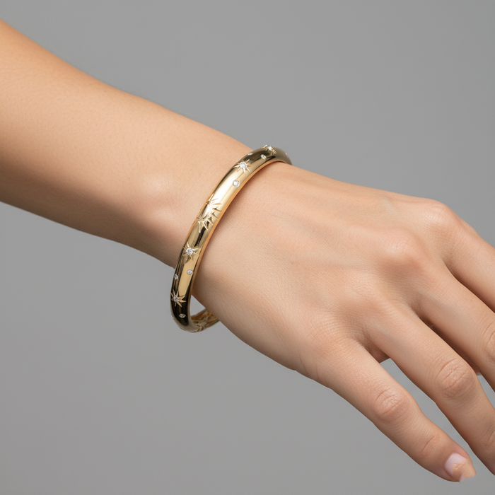Golden Meadow Bangle Bracelet in 14K Yellow Gold