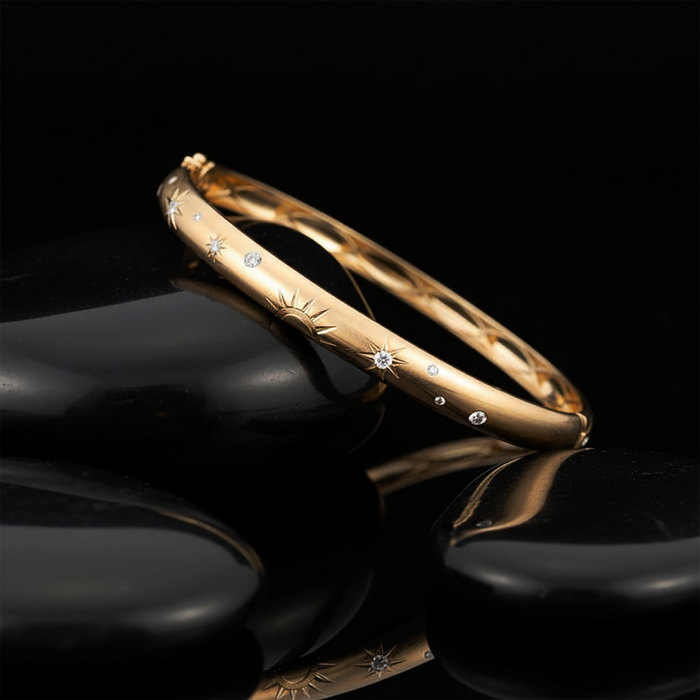 Golden Meadow Bangle Bracelet in 14K Yellow Gold