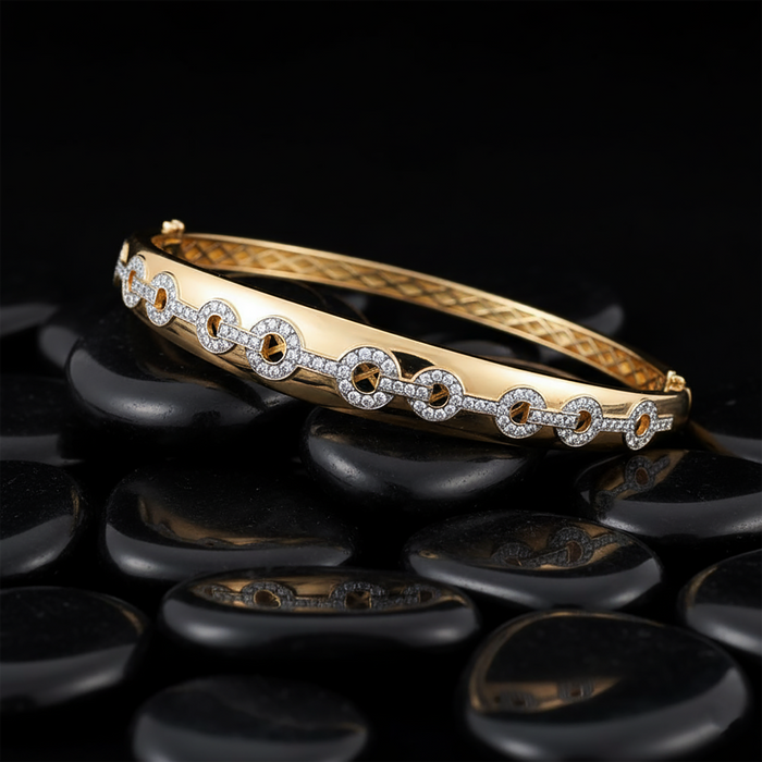 Diamond Bangle in 14K Yellow Gold