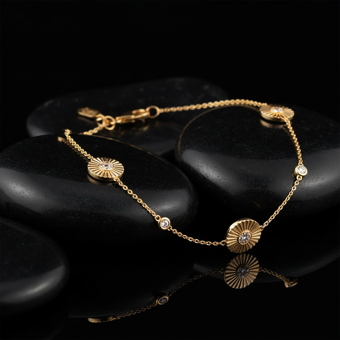 Golden Era Sapphire Charm Bracelet in 14K Yellow Gold