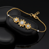 Fancy Golden Diamond Link Bracelet in 14K Yellow Gold
