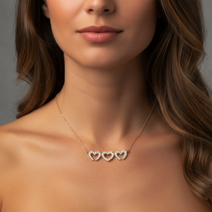 Majesty Heart Shape 14K Diamond Necklace