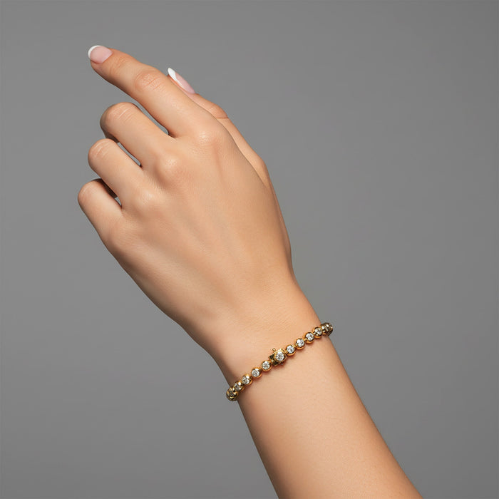 Starlight Diamond Bangle Bracelet in 14K Yellow Gold