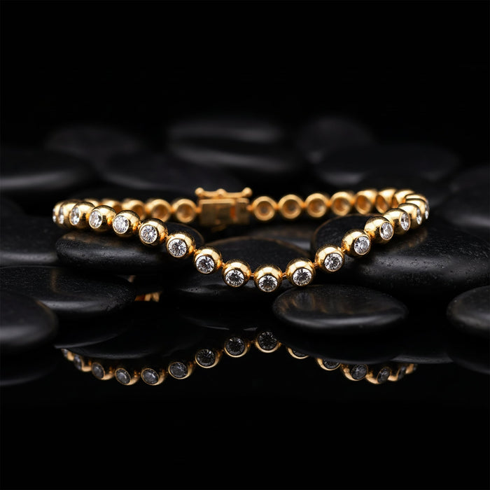 Starlight Diamond Bangle Bracelet in 14K Yellow Gold