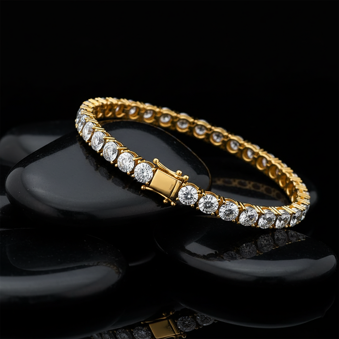 Radiant Rounds Bezel Diamond Line Bracelet in 14K Gold
